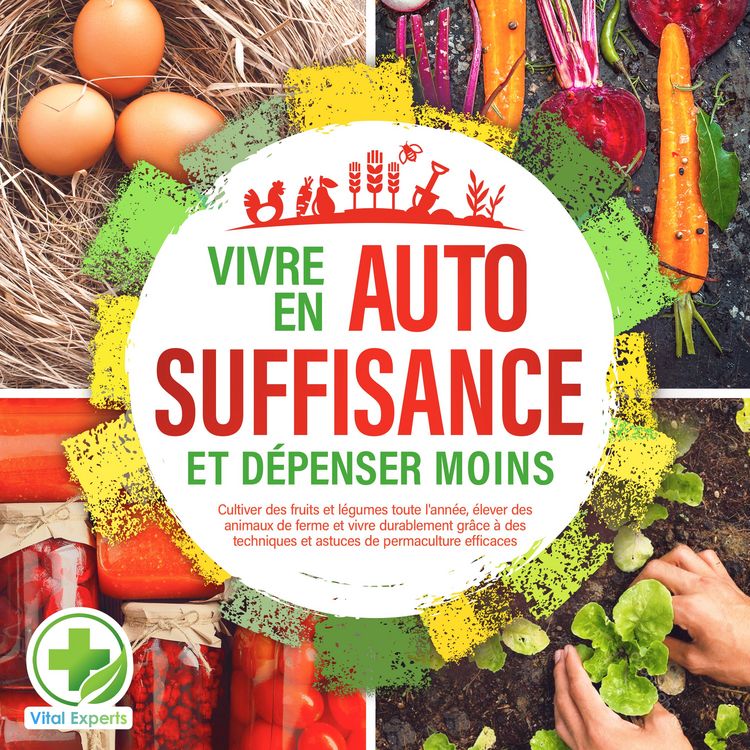 Produktbild: Vivre en AUTOSUFFISANCE et d&eacute;penser moins !: Cultiver des fruits et l&eacute;gumes toute l'ann&eacute;e, &eacute;lever des animaux de ferme et vivre durablement gr&acirc;ce &agrave; des techniques et astuces de permaculture efficaces