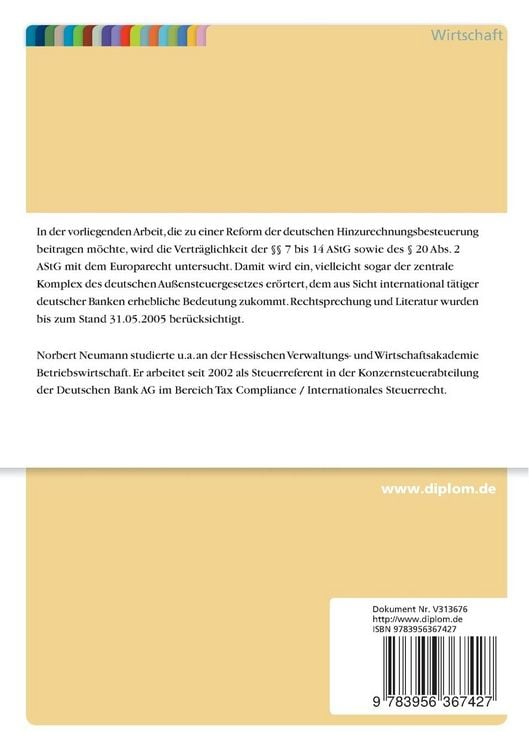 Produktbild: Deutsches Au&szlig;ensteuergesetz und EU-Recht aus deutscher Bankensicht
