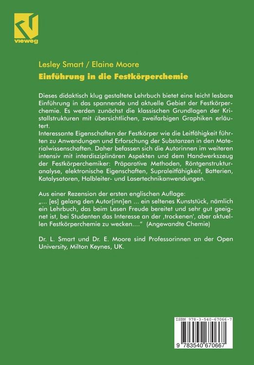 Produktbild: Einf&uuml;hrung in die Festk&ouml;rperchemie