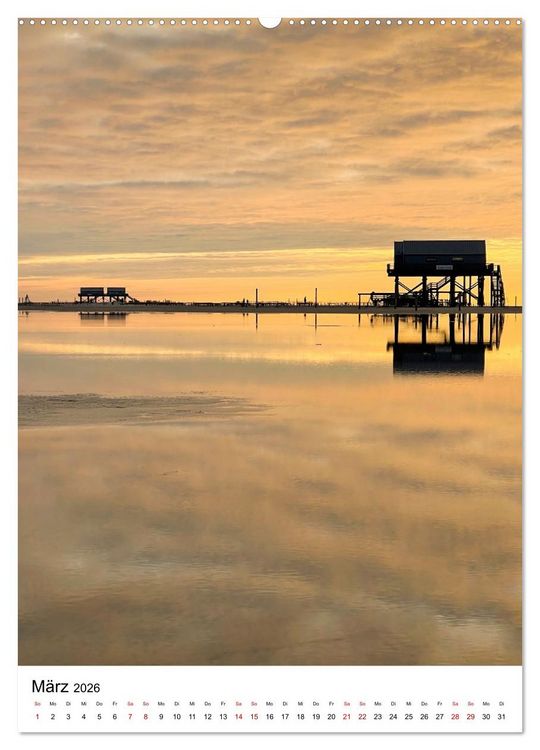 Produktbild: Strand der Sehnsucht - Sankt Peter-Ording (hochwertiger Premium Wandkalender 2026 DIN A2 hoch), Kunstdruck in Hochglanz