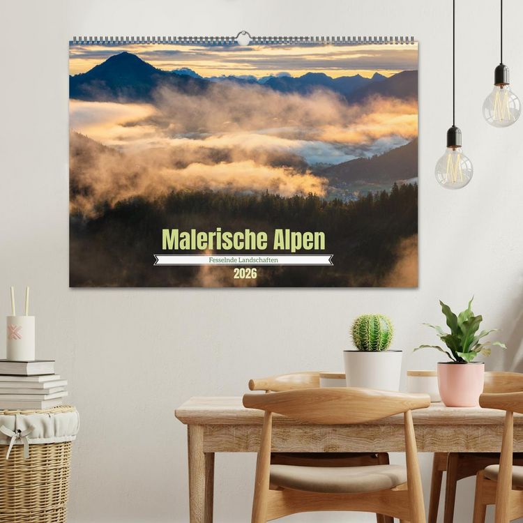 Produktbild: Malerische Alpen - Fesselnde Landschaften (Wandkalender 2026 DIN A2 quer), CALVENDO Monatskalender