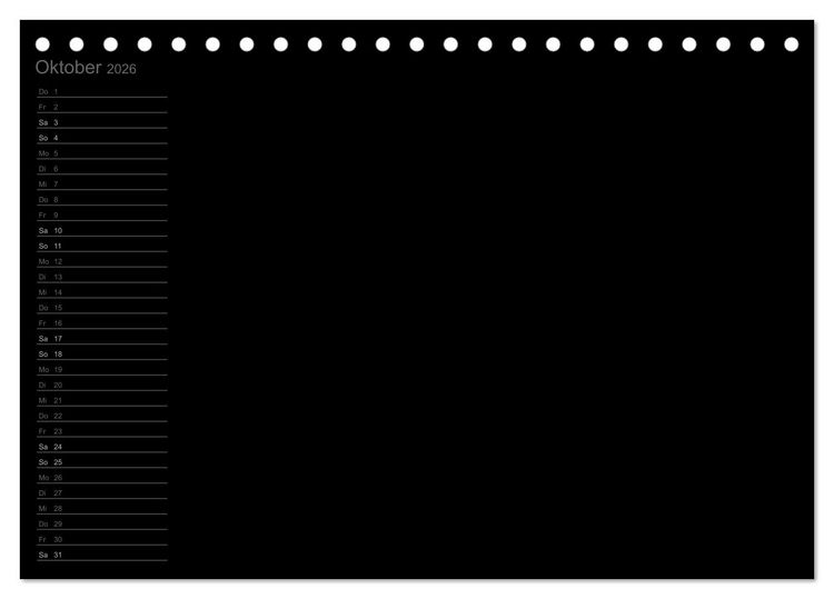 Produktbild: Bastel-Geburtstagskalender schwarz / Geburtstagskalender (Tischkalender 2026 DIN A5 quer), CALVENDO Monatskalender