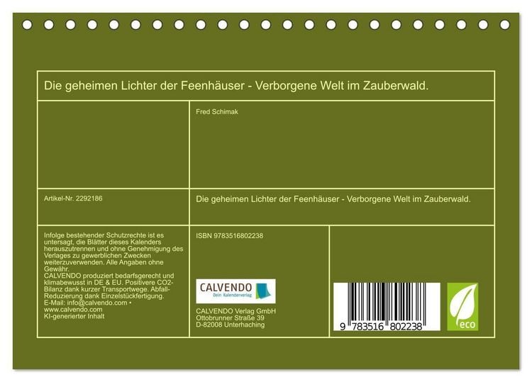 Produktbild: Die geheimen Lichter der Feenh&auml;user - Verborgene Welt im Zauberwald. (Tischkalender 2027 DIN A5 quer), CALVENDO Monatskalender