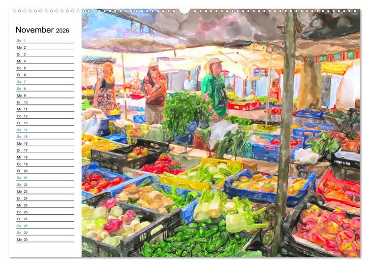 Produktbild: Mallorca - Impressionen in Aquarellfarben (hochwertiger Premium Wandkalender 2026 DIN A2 quer), Kunstdruck in Hochglanz