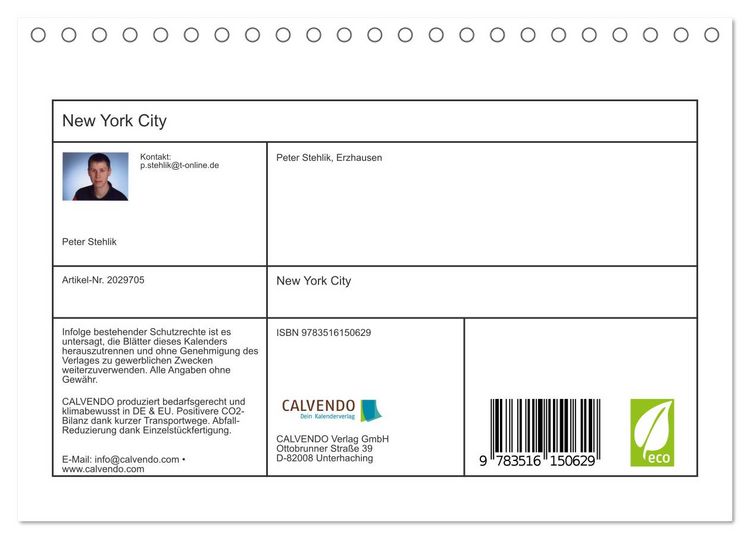 Produktbild: New York City (Tischkalender 2026 DIN A5 quer), CALVENDO Monatskalender