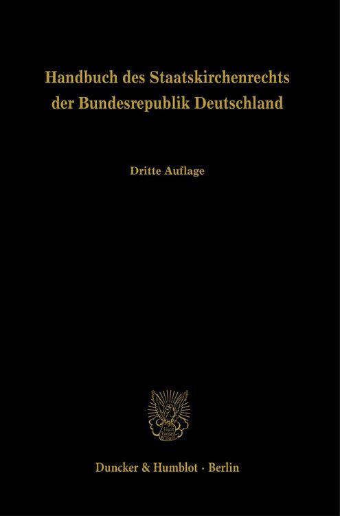 Produktbild: Handbuch des Staatskirchenrechts der Bundesrepublik Deutschland.