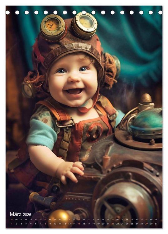 Produktbild: Steampunk Kinderwelt (Tischkalender 2026 DIN A5 hoch), CALVENDO Monatskalender