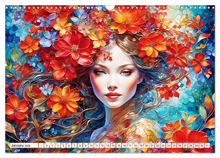 Produktbild: Ladies in a sea of flowers (Wall Calendar 2026 DIN A3 landscape), CALVENDO 12 Month Wall Calendar