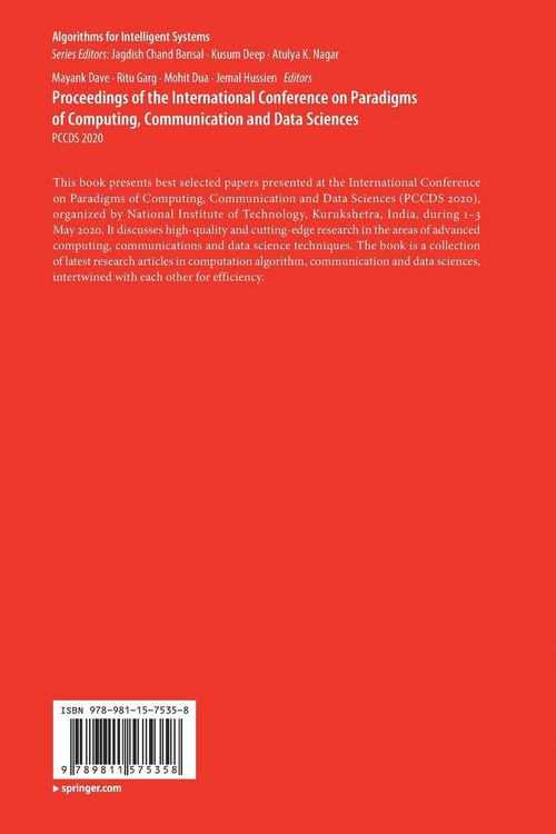 Produktbild: Proceedings of the International Conference on Paradigms of Computing, Communication and Data Sciences
