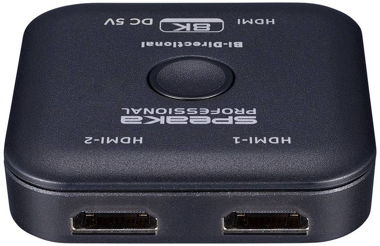 Produktbild: SpeaKa Professional SP-11990132 2 Port HDMI-Switch UHD 8K @ 60 Hz bidirektional verwendbar 7680 x 4320 Pixel