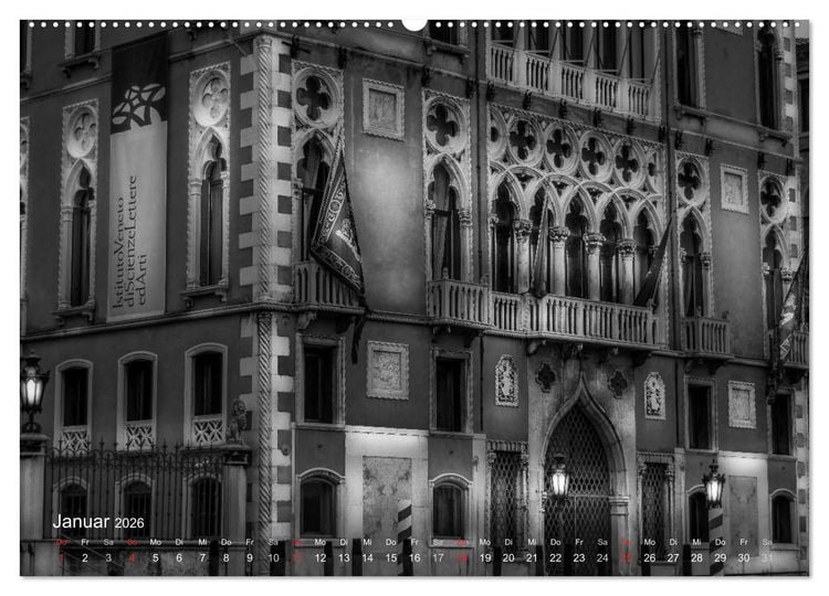 Produktbild: Venedig - Licht und Schatten (hochwertiger Premium Wandkalender 2026 DIN A2 quer), Kunstdruck in Hochglanz