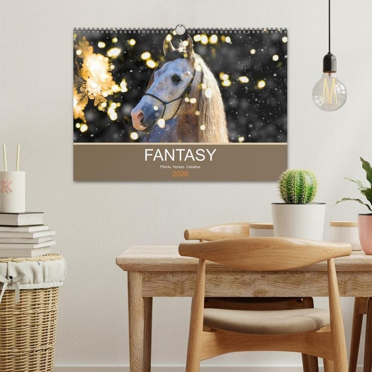 Produktbild: FANTASY Pferde Horses Caballos (Wandkalender 2026 DIN A3 quer), CALVENDO Monatskalender