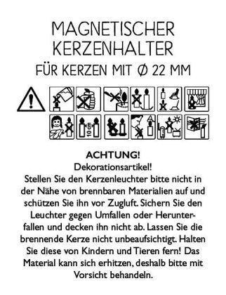 Produktbild: Edelstahl-Kerzenhalter magnetisch