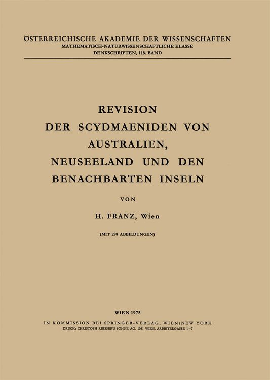Produktbild: Revision der Scydmaeniden von Australien, Neuseeland und den Benachbarten Inseln