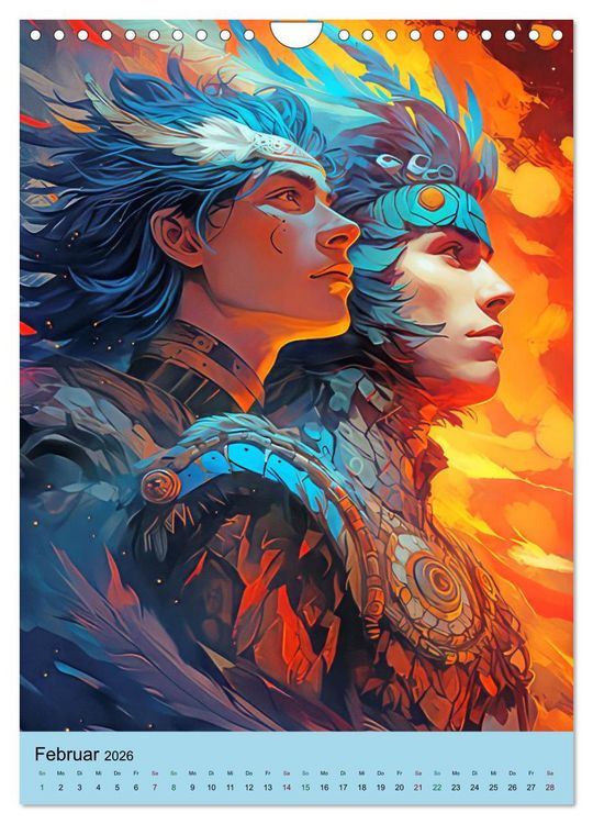 Produktbild: Manitu - KI-Illustrationen (Wandkalender 2026 DIN A4 hoch), CALVENDO Monatskalender