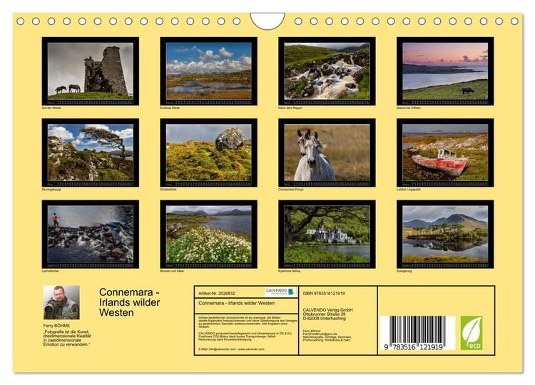 Produktbild: Connemara - Irlands wilder Westen (Wandkalender 2026 DIN A4 quer), CALVENDO Monatskalender