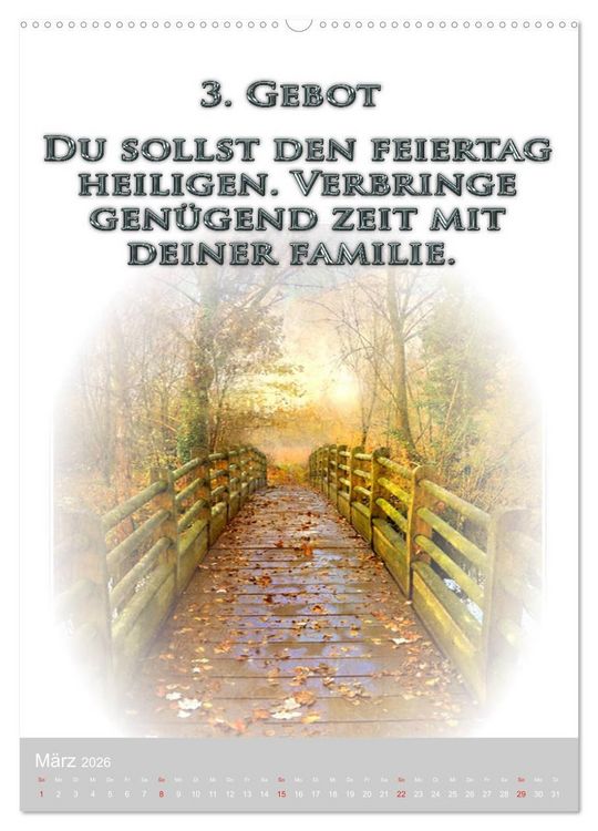 Produktbild: GOTTES 10 GEBOTE (hochwertiger Premium Wandkalender 2026 DIN A2 hoch), Kunstdruck in Hochglanz