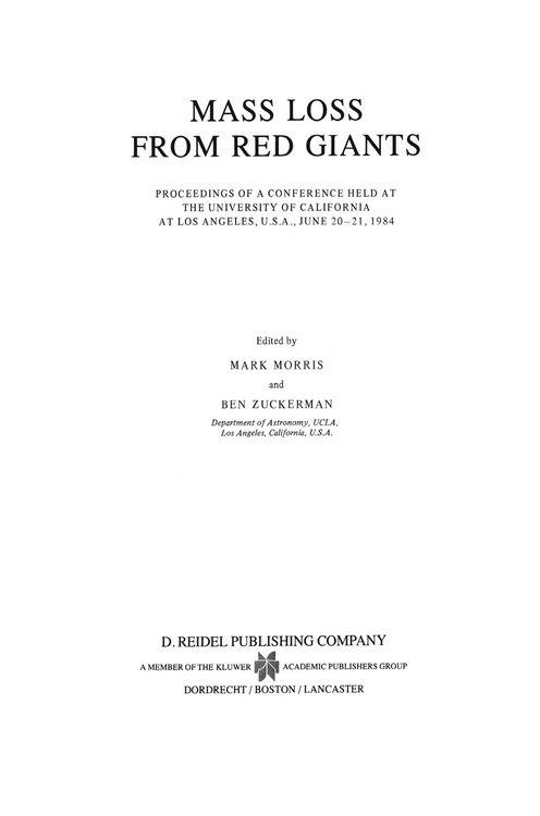Produktbild: Mass Loss from Red Giants