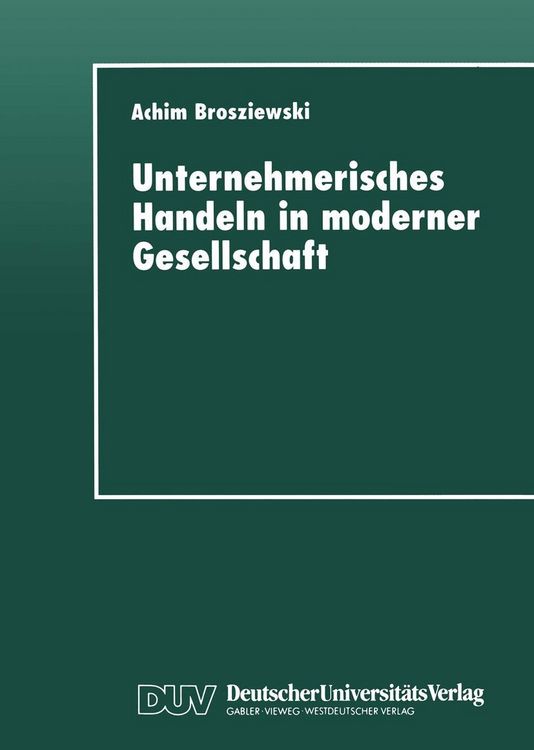 Produktbild: Unternehmerisches Handeln in moderner Gesellschaft