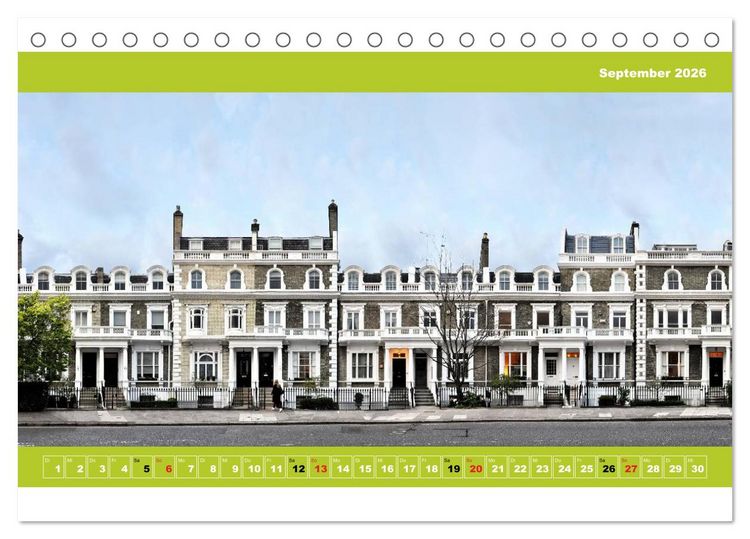 Produktbild: London Fassade 2026 (Tischkalender 2026 DIN A5 quer), CALVENDO Monatskalender