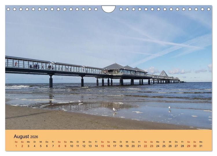 Produktbild: Ostsee von Heringsdorf bis Hiddensee (Wandkalender 2026 DIN A4 quer), CALVENDO Monatskalender