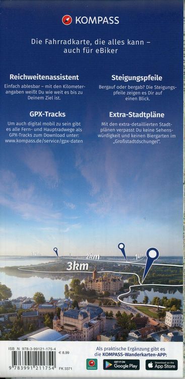 KOMPASS Fahrradkarte 3371 Dresden, Meißen, Westliche Sächsische Schweiz 1:70.000