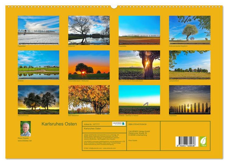 Produktbild: Karlsruhes Osten (Wandkalender 2026 DIN A2 quer), CALVENDO Monatskalender
