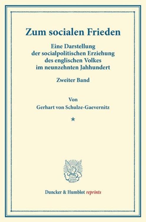 Produktbild: Zum socialen Frieden.