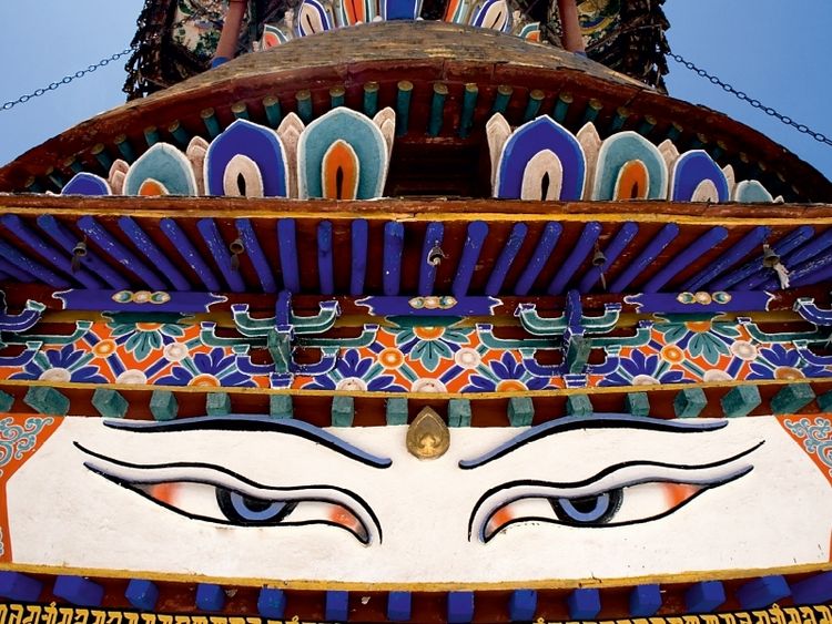 Produktbild: CALVENDO Puzzle Kumbum Ch&ouml;rten: Alles sehende Augen Buddhas | 1000 Teile Lege-Gr&ouml;&szlig;e 64x48cm Foto-Puzzle f&uuml;r gl&uuml;ckliche Stunden