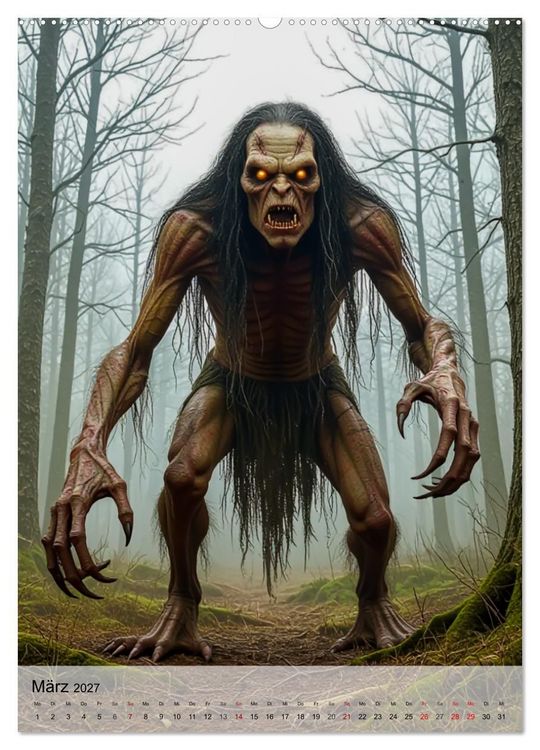 Produktbild: Kreaturen der Dunkelheit - Urbane Horror Mythen (Wandkalender 2027 DIN A2 hoch), CALVENDO Monatskalender