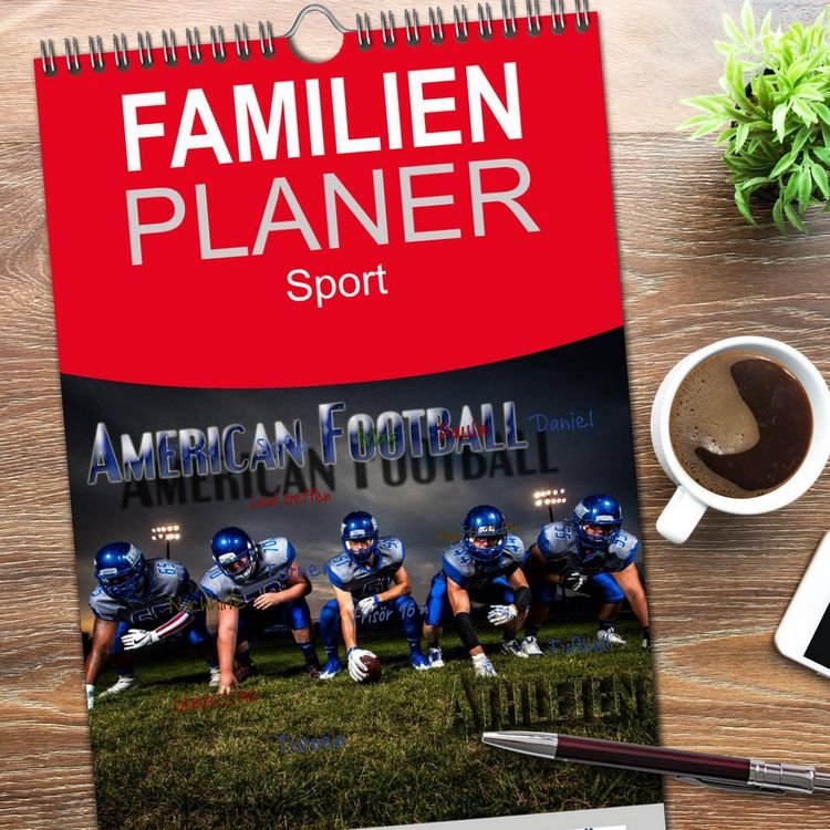 Produktbild: Familienplaner 2026 - American Football - Athleten mit 5 Spalten (Wandkalender, 21 x 45 cm) CALVENDO