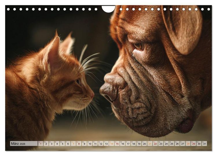 Produktbild: Hund und Katze - Tierische Freunde (Wandkalender 2026 DIN A4 quer), CALVENDO Monatskalender