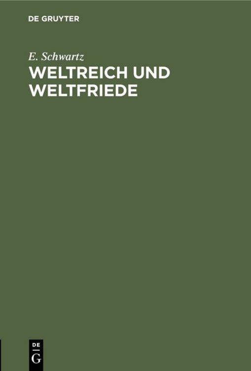 Produktbild: Weltreich und Weltfriede
