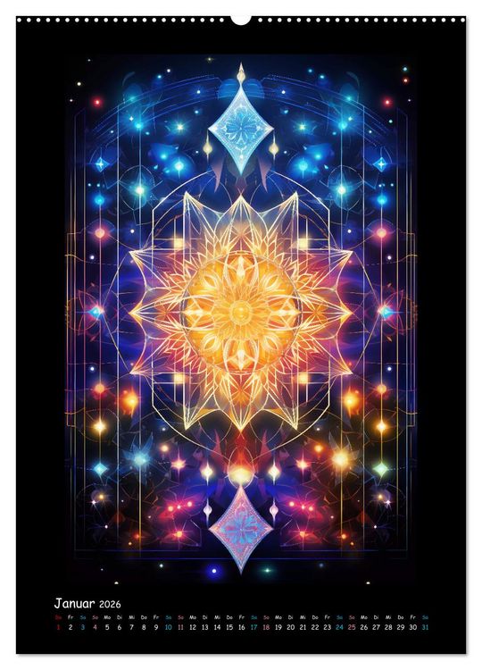 Produktbild: Fractale Mandalas (Wandkalender 2026 DIN A2 hoch), CALVENDO Monatskalender