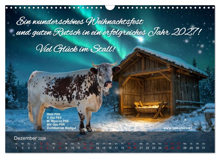 Produktbild: Pustertaler Sprinzen und Schecken 2026 (Wandkalender 2026 DIN A3 quer), CALVENDO Monatskalender