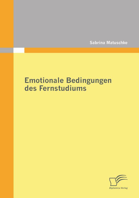 Produktbild: Emotionale Bedingungen des Fernstudiums