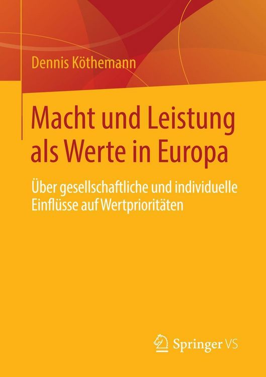 Produktbild: Macht und Leistung als Werte in Europa