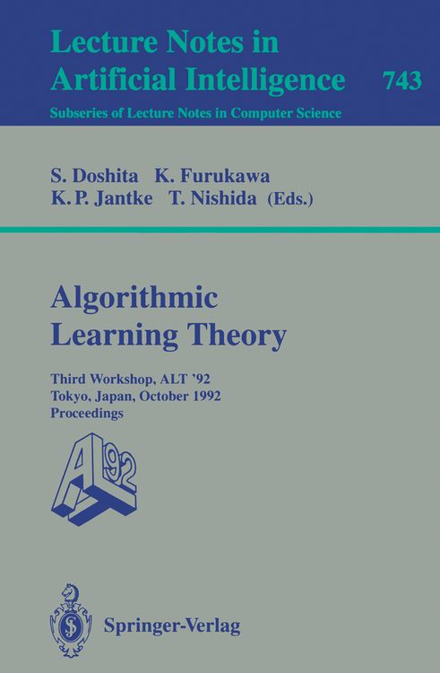 Produktbild: Algorithmic Learning Theory - ALT '92