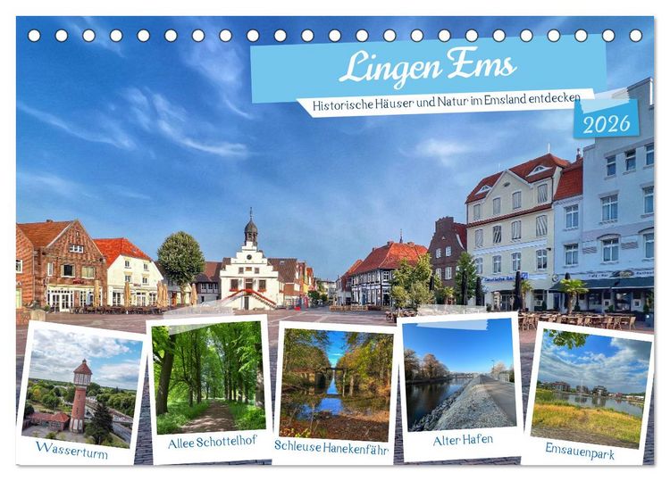 Produktbild: Lingen Ems (Tischkalender 2026 DIN A5 quer), CALVENDO Monatskalender