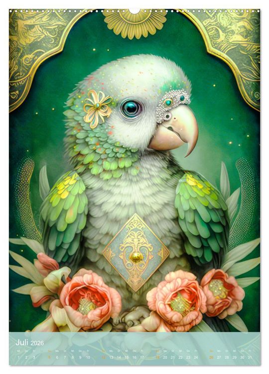 Produktbild: Tiere im Tarot Stil (Wandkalender 2026 DIN A2 hoch), CALVENDO Monatskalender