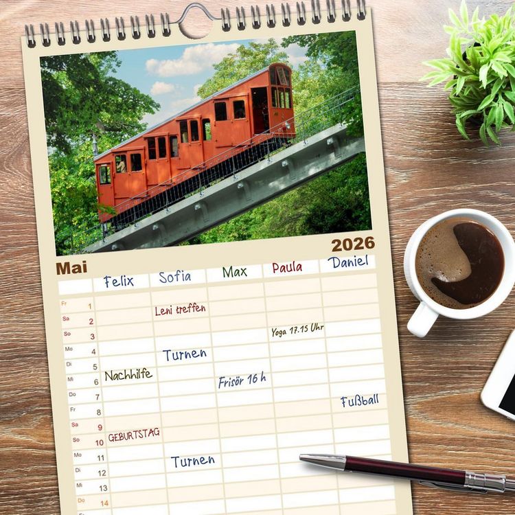 Produktbild: Familienplaner 2026 - Heidelberg im Fokus mit 5 Spalten (Wandkalender, 21 x 45 cm) CALVENDO