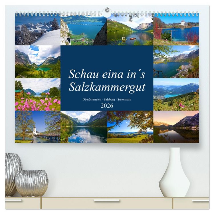 Produktbild: Schau eina in&acute;s Salzkammergut (hochwertiger Premium Wandkalender 2026 DIN A2 quer), Kunstdruck in Hochglanz