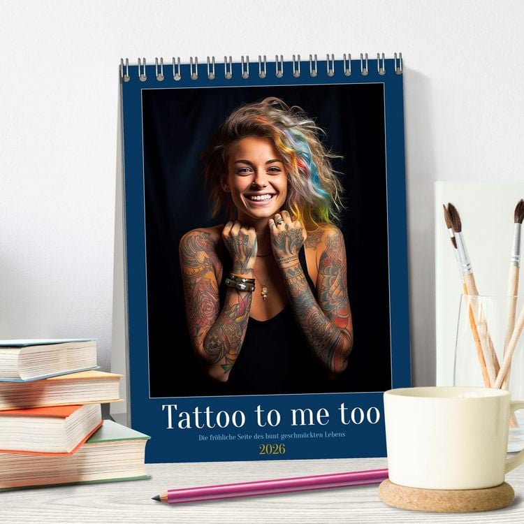 Produktbild: Tattoo to me too (Tischkalender 2026 DIN A5 hoch), CALVENDO Monatskalender