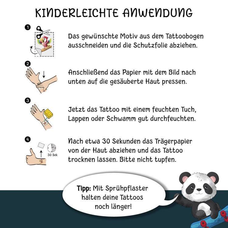 Produktbild: 150 hautfreundliche Kindertattoos - Thema: Tierischer Spaß