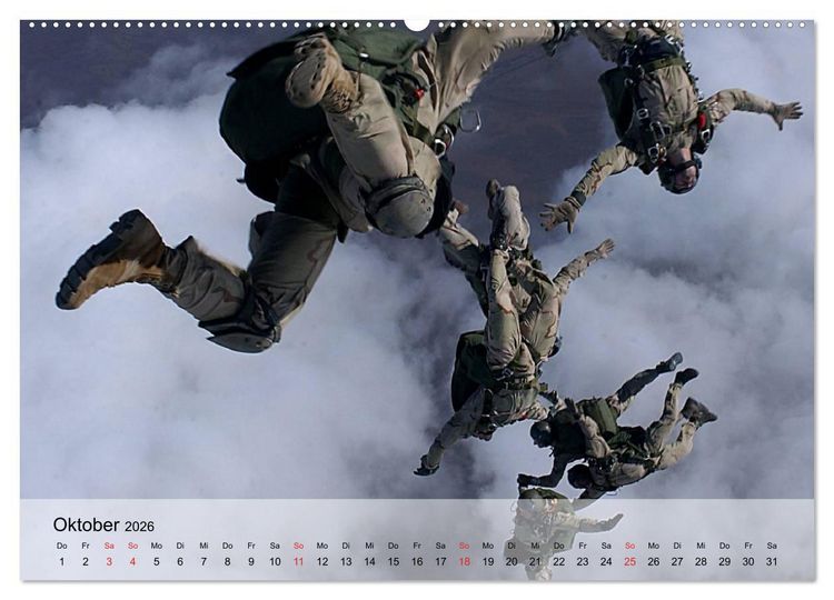 Produktbild: Fallschirmspringer. Absprung der U.S. Navy Seals (Wandkalender 2026 DIN A2 quer), CALVENDO Monatskalender