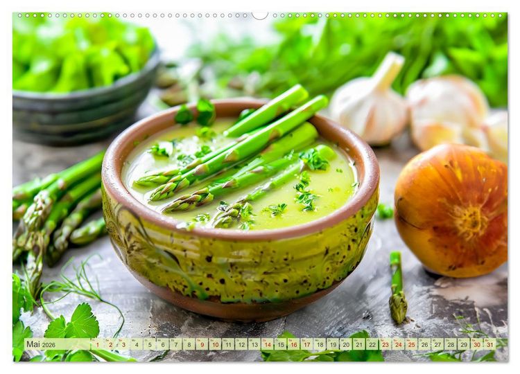 Produktbild: Alles Spargel oder was?! - Gerichte rund um den Spargel (Wandkalender 2026 DIN A2 quer), CALVENDO Monatskalender