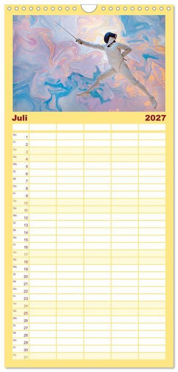 Produktbild: Familienplaner 2027 - Olympia. Anders. mit 5 Spalten (Wandkalender, 21 x 45 cm) CALVENDO