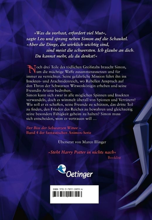 Produktbild: Der Biss der Schwarzen Witwe / Animox Bd. 4