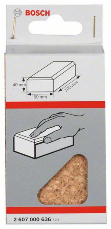 Produktbild: Bosch Accessories 2607000636 Handschleifklotz, L&auml;nge x Breite: 60 x 100 mm, aus Kork, klein 1 St.