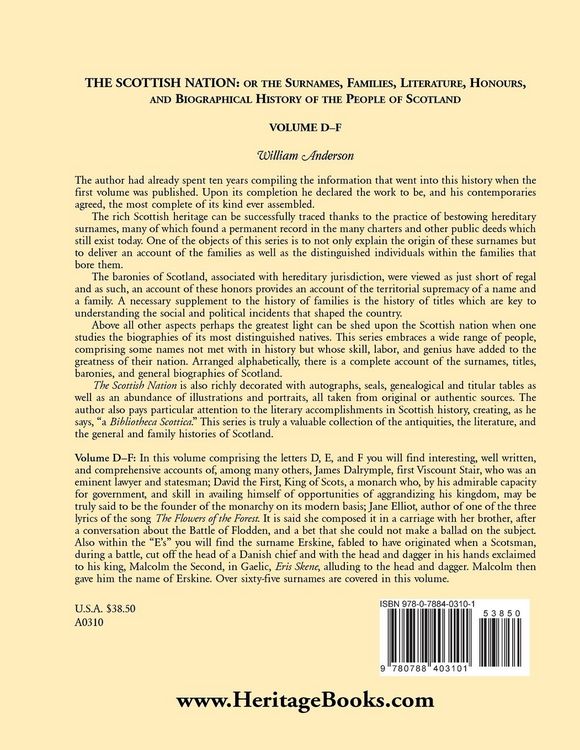 Produktbild: The Scottish Nation Volume D-F